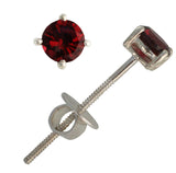 Garnet Threaded Long Post Earrings