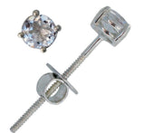 White Topaz Screwback Extra long Post Earring