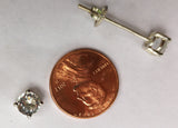 White Topaz Screwback Extra long Post Earring
