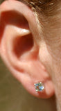 White Topaz Screwback Extra long Post Earring