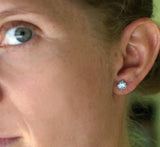 Blue Topaz  Extra Long Screwback earrings