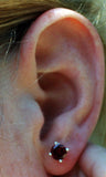 Garnet Threaded Long Post Earrings
