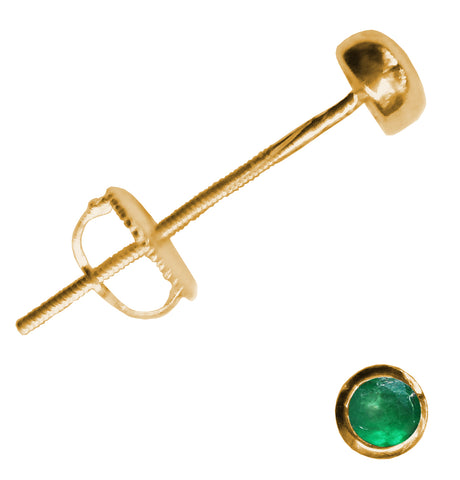14kt gold Emerald Extra Long Post Earrings