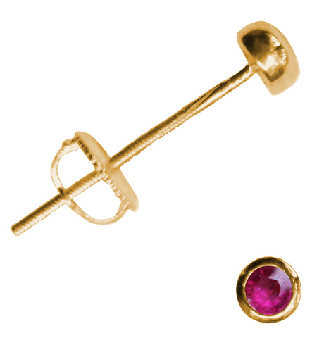 14kt Gold Ruby Extra Long Post Earrings