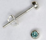 Mini Blue topaz extra long screw back earrings
