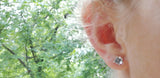 White Topaz Screwback Extra long Post Earring